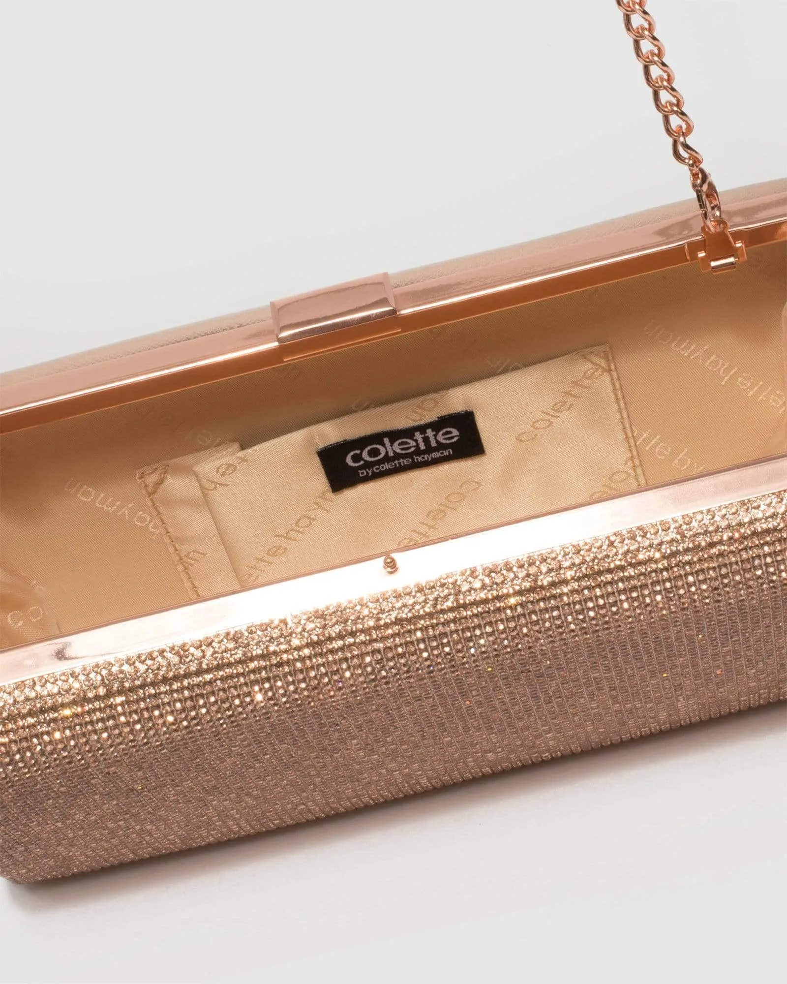 Rose Gold Margot Hardware Clutch Bag