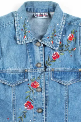 Rose Jewelled Denim Vest