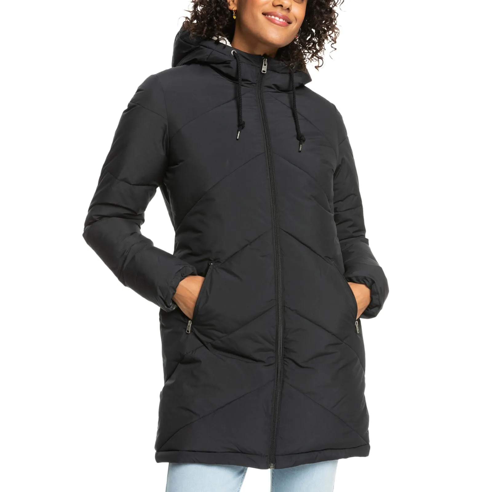 Roxy Womens Better Weather Hooded Longline Padded Jacket