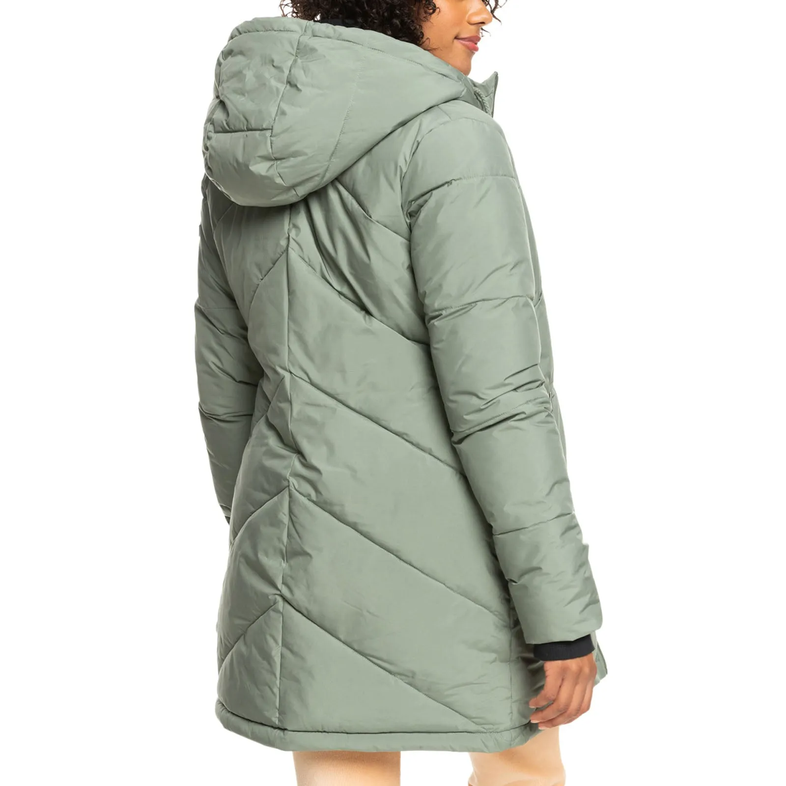 Roxy Womens Better Weather Hooded Longline Padded Jacket