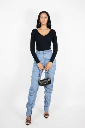 Ruched High Waisted Jeans