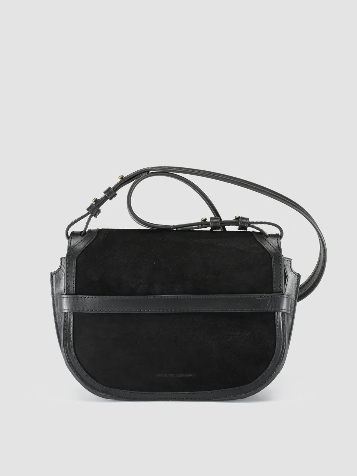 SADDLE 011 - Black Leather and Suede Crossbody Bag