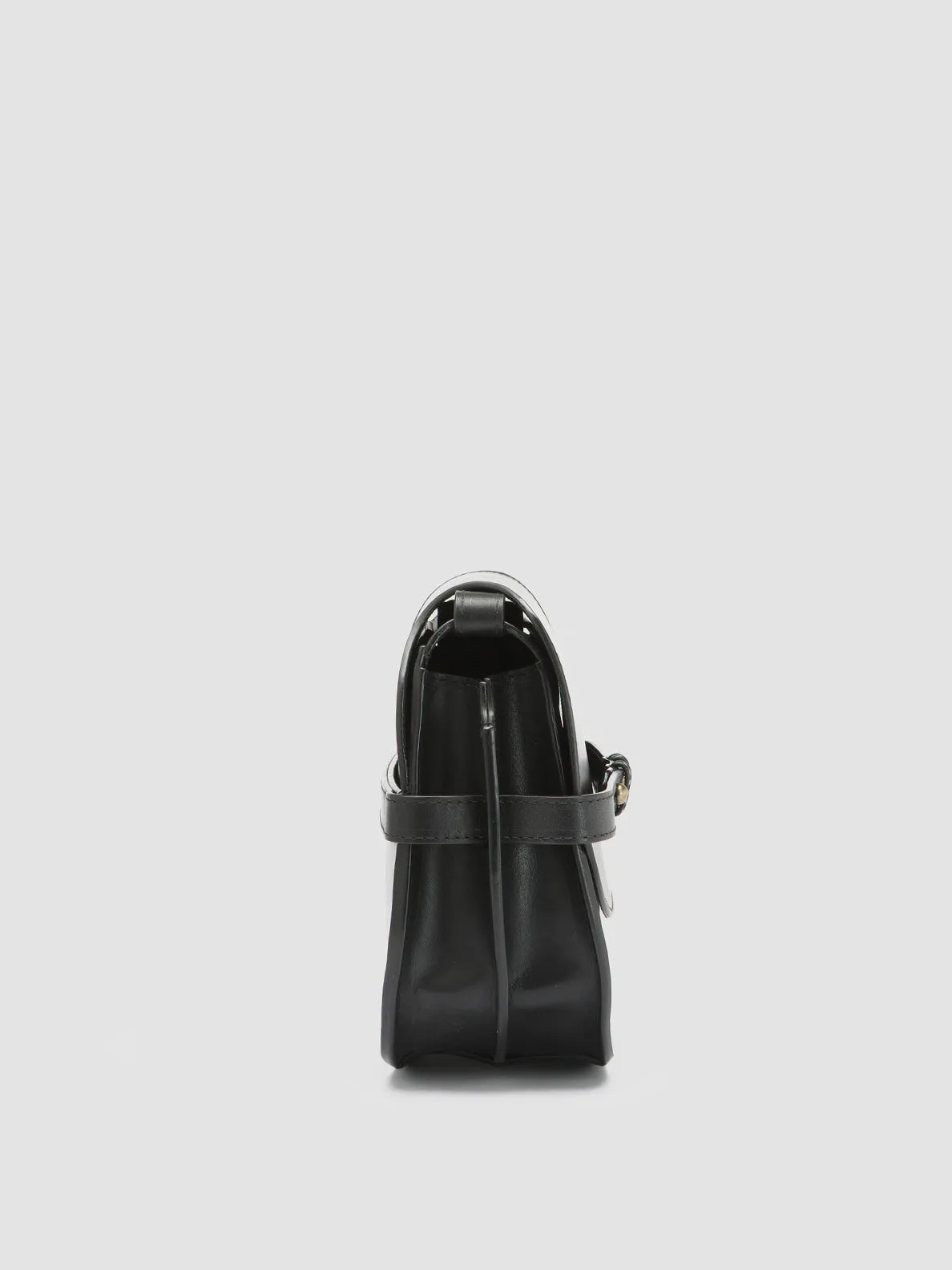 SADDLE 011 - Black Leather Crossbody Bag