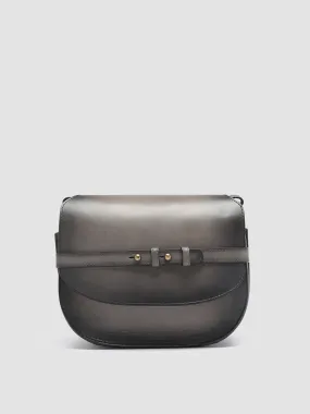 SADDLE 011 - Grey Leather Crossbody Bag