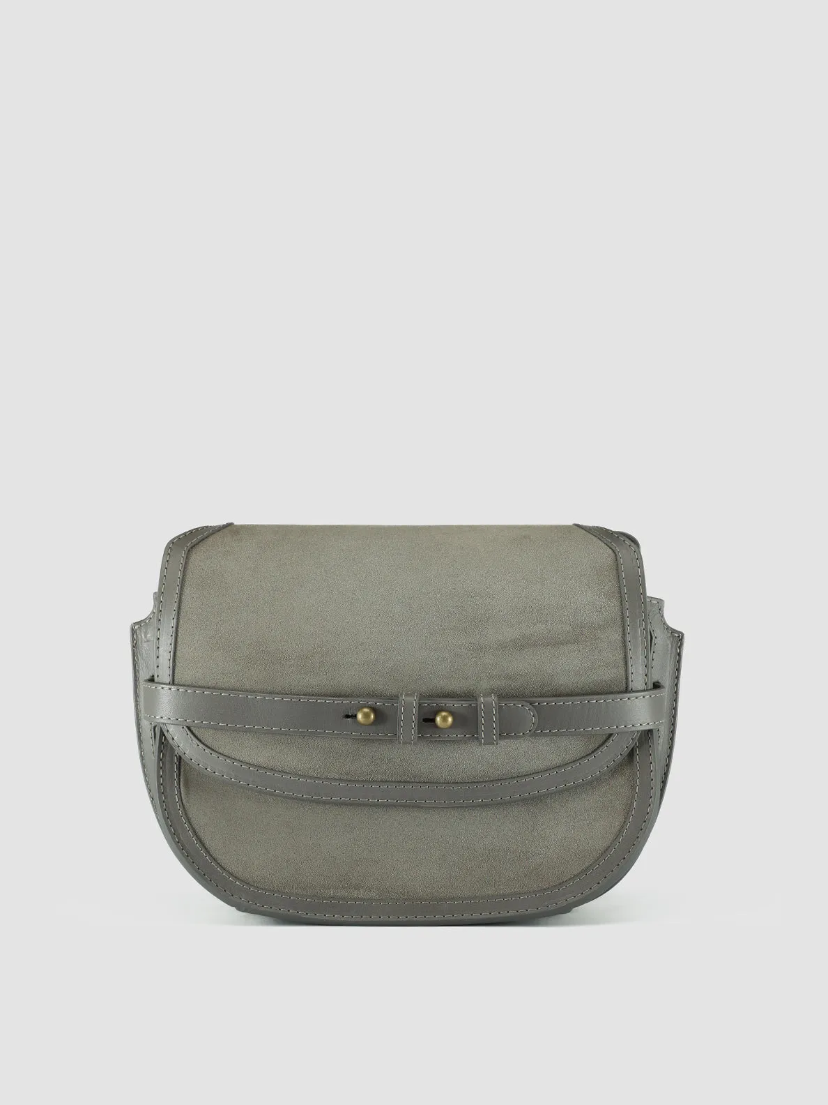 SADDLE 011 - Grey Suede Crossbody Bag