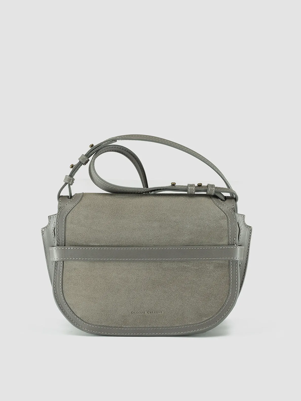 SADDLE 011 - Grey Suede Crossbody Bag