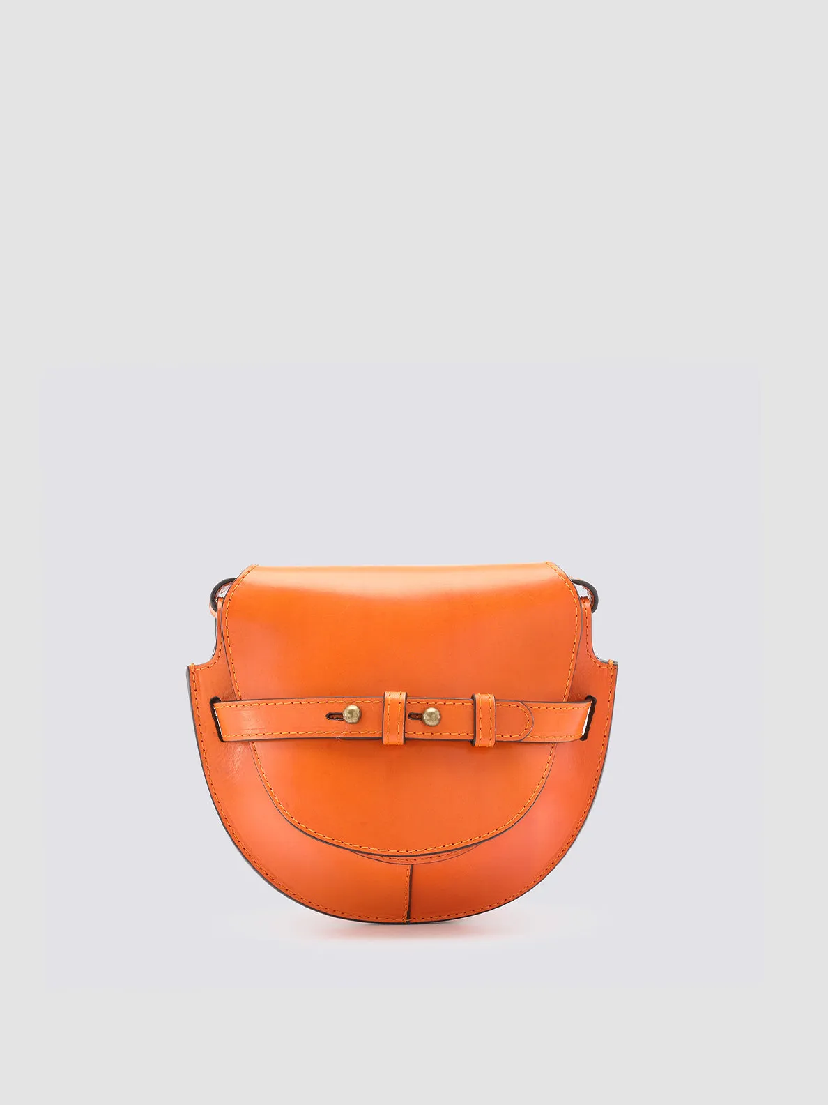 SADDLE 04 - Orange Leather Crossbody Bag