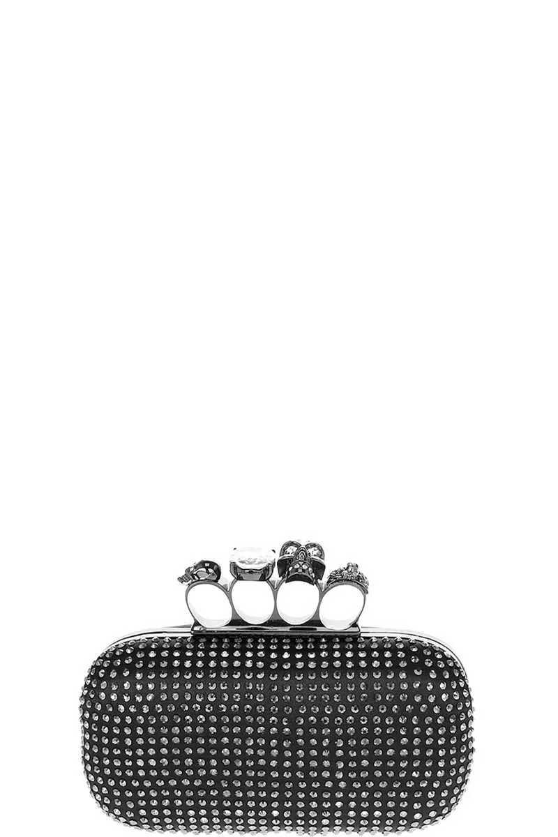 Samara Knuckle Rhinestone Clutch