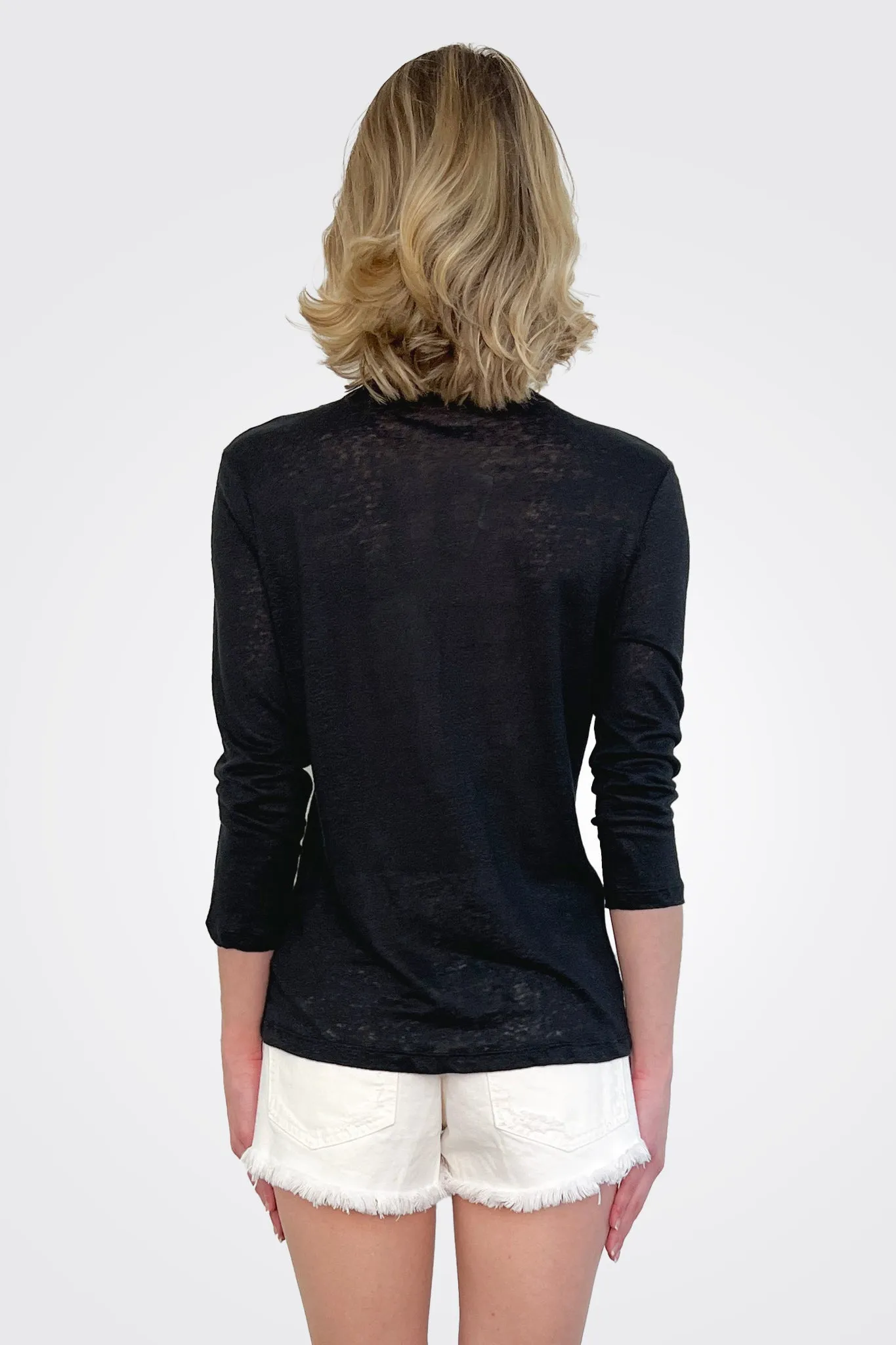 Semi Sheer Cardigan - Black