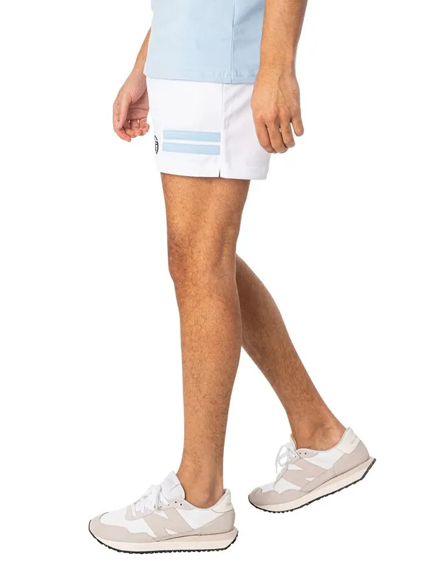 Sergio Tacchini Supermac Tennis Shorts - White/Clear Sky