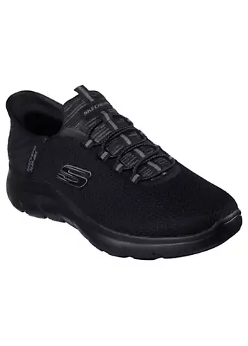 Skechers Mens Black Mesh Hands Free Slip-Ins Summits High Range Trainers | Grattan