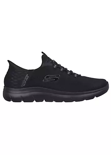 Skechers Mens Black Mesh Hands Free Slip-Ins Summits High Range Trainers | Grattan