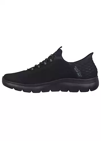 Skechers Mens Black Mesh Hands Free Slip-Ins Summits High Range Trainers | Grattan