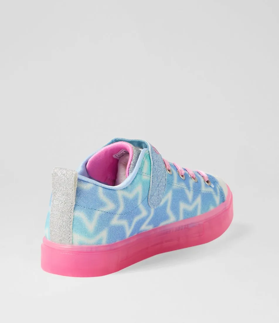 SKECHERS Twinkle Spark Light Blue Multi Fabric Sneakers