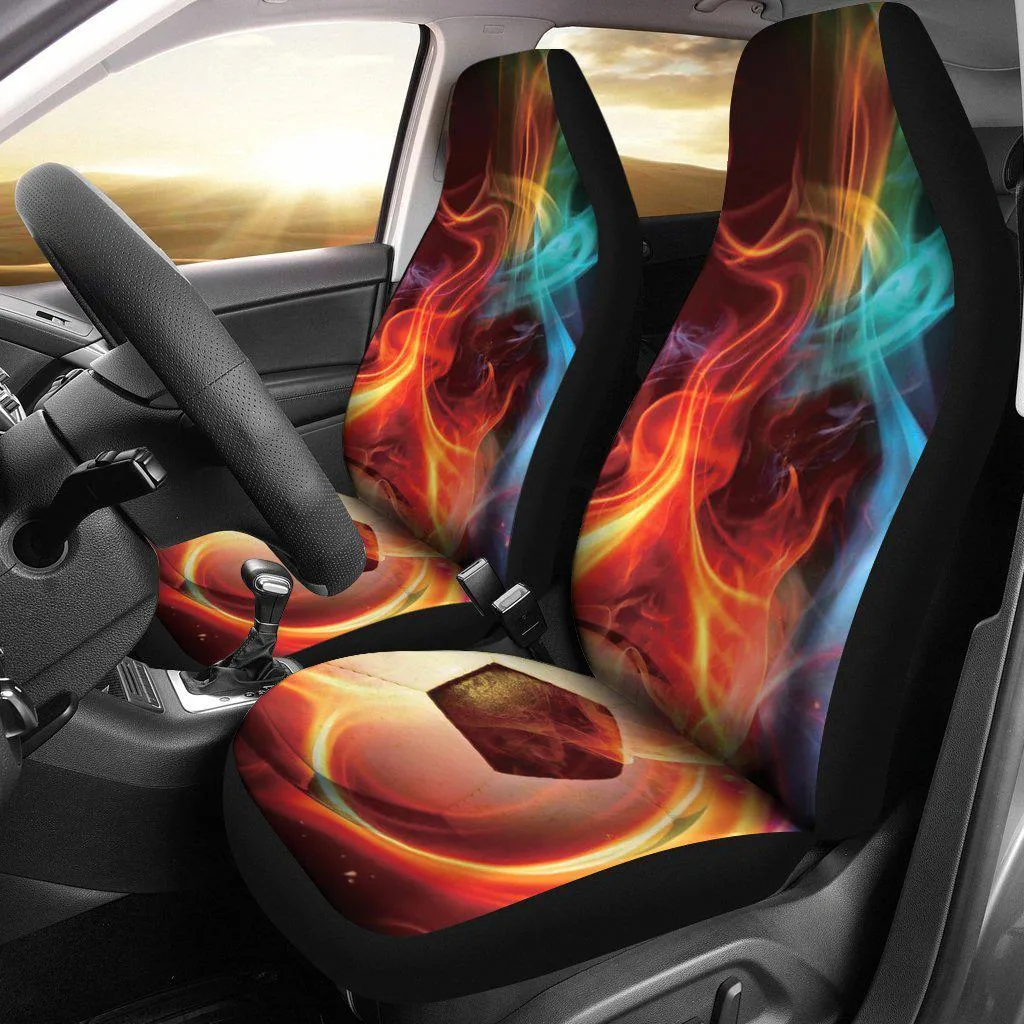 Soccer Ball Abstract Glow Design Seat Covers