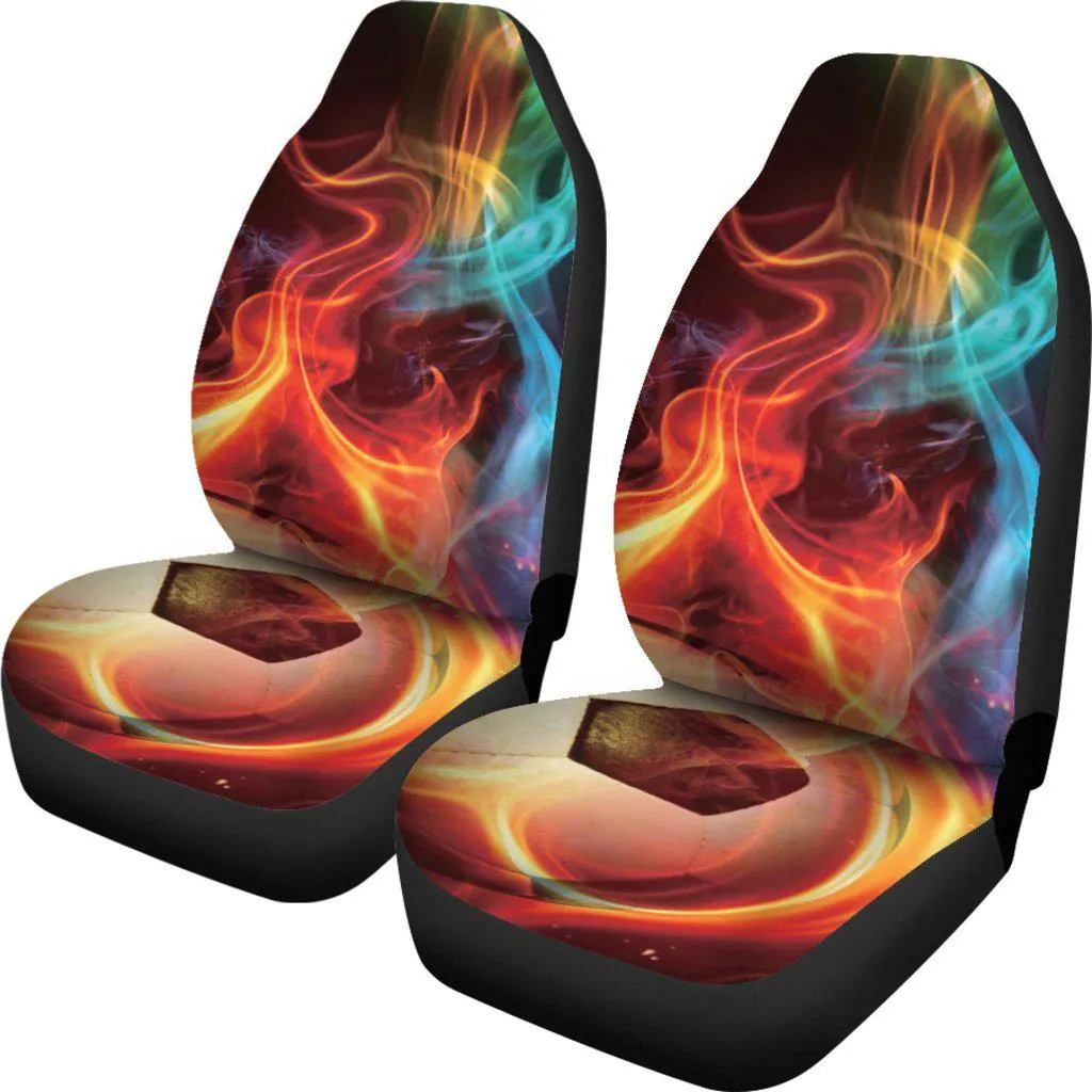 Soccer Ball Abstract Glow Design Seat Covers