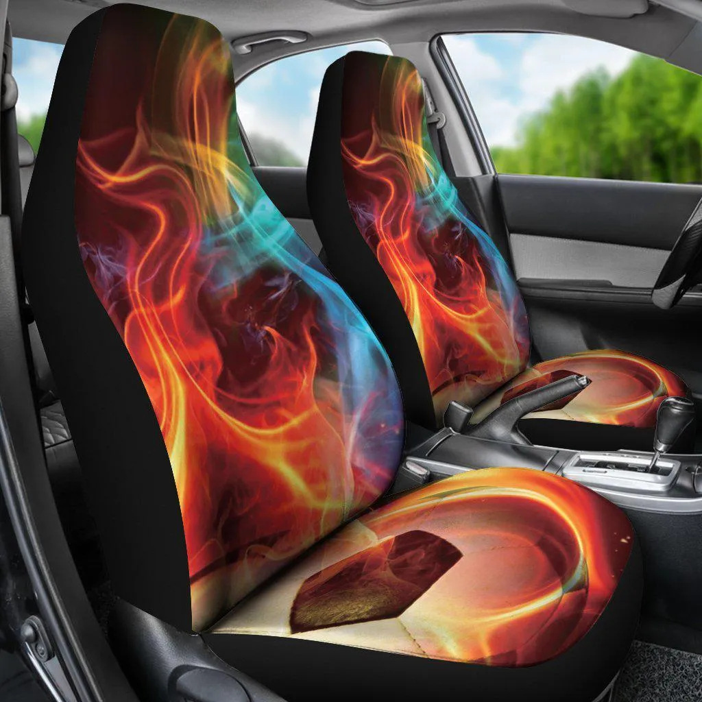 Soccer Ball Abstract Glow Design Seat Covers