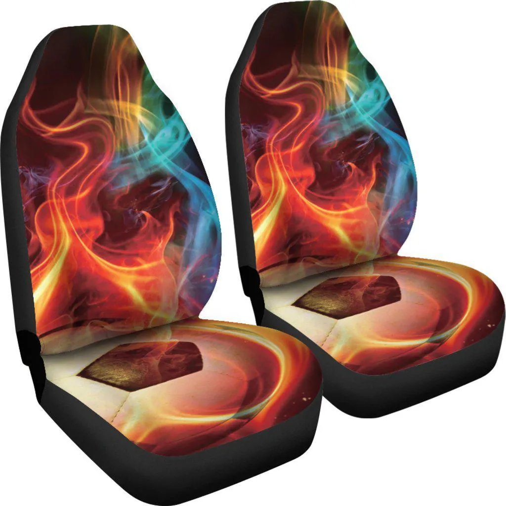 Soccer Ball Abstract Glow Design Seat Covers