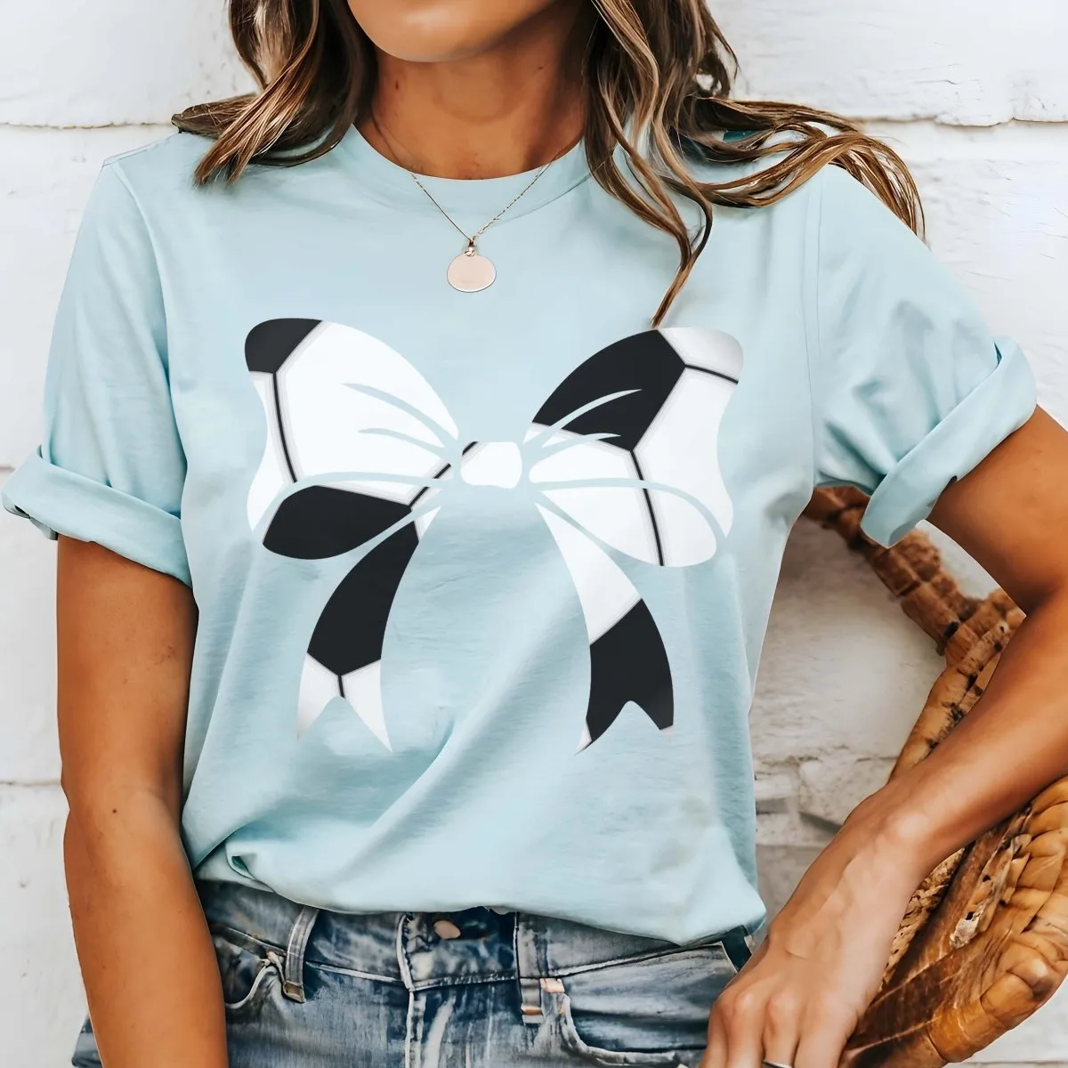 Soccer Large Bow Tee