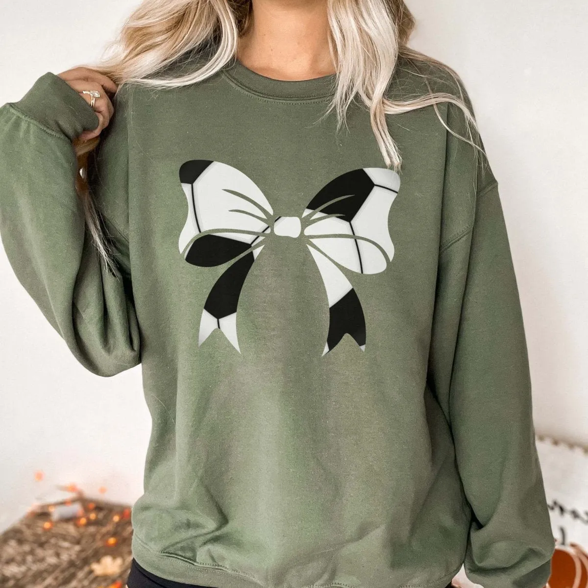 Soccer Large Bow Wholesale Sweatshirt - Trending Item