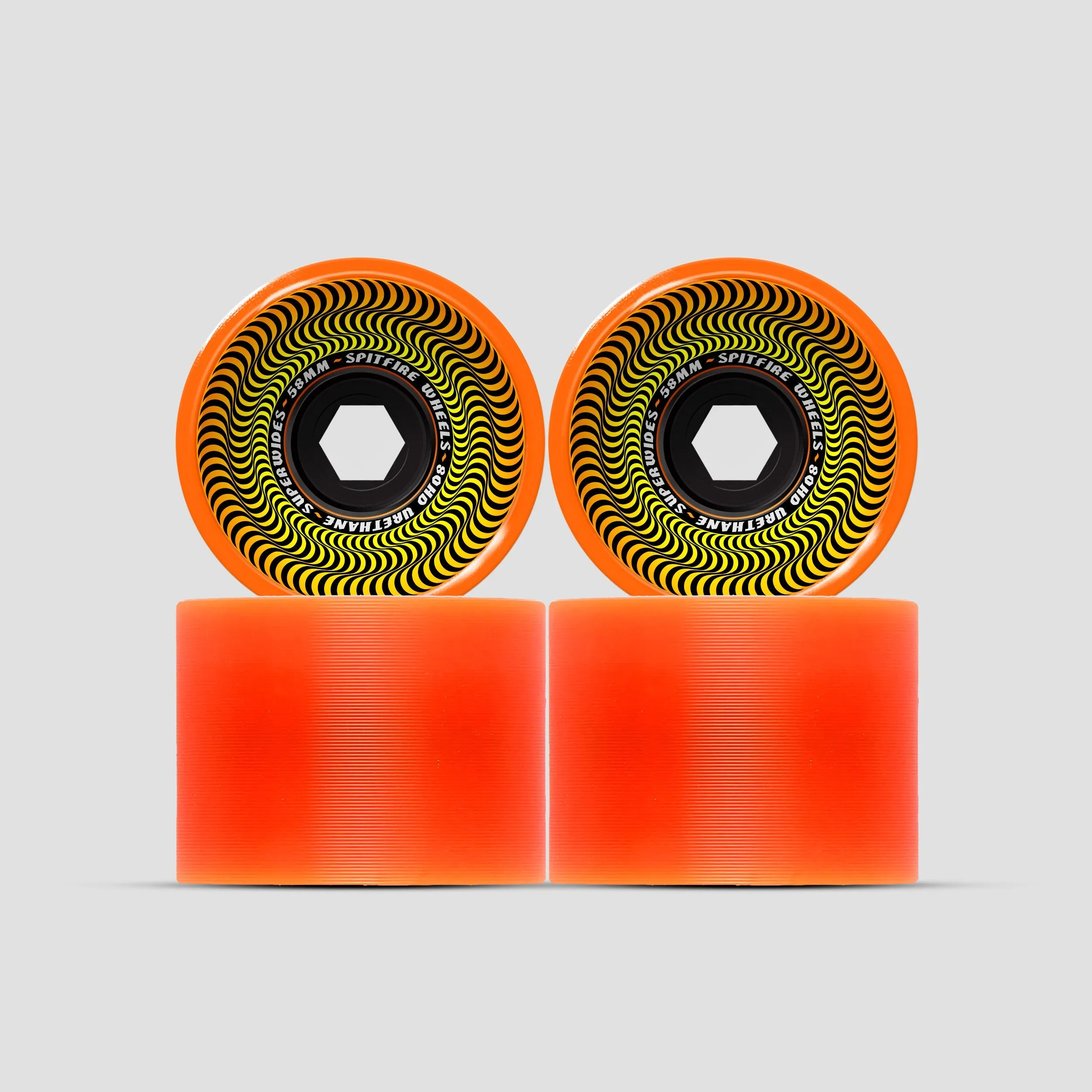 Spitfire 58mm Skateboard Wheels Superwides 80HD Orange