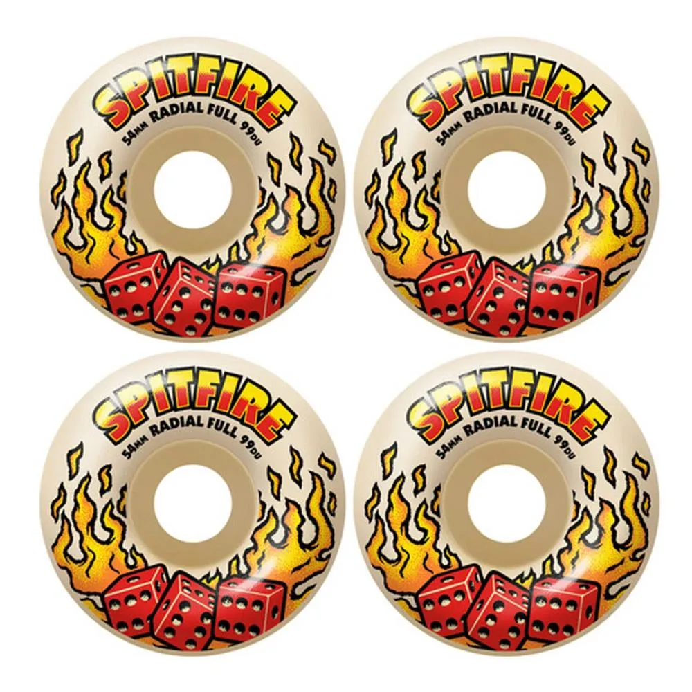 Spitfire Formula Four Skateboard Wheels F4 99 Hot Hand Radial Full Natural 54mm