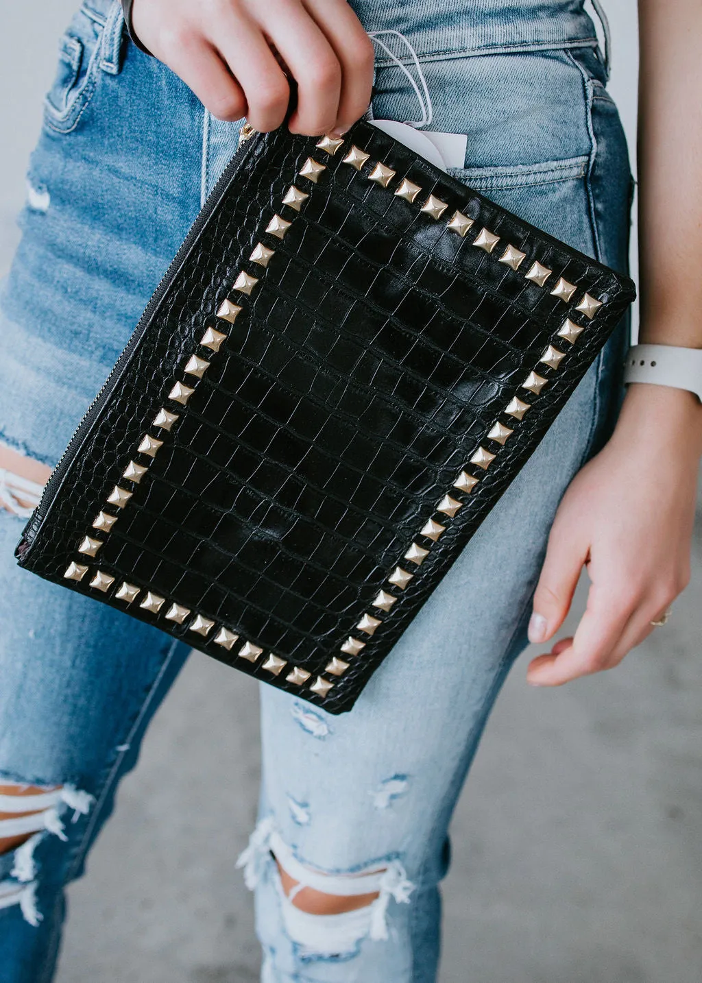 Stefana Studded Clutch