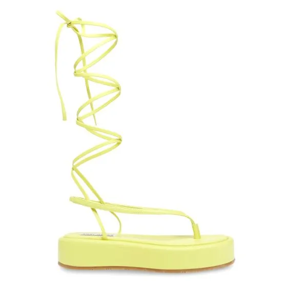 Steve Madden Womens Banzai Shock Yellow Sandals