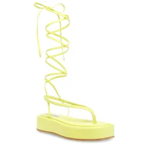 Steve Madden Womens Banzai Shock Yellow Sandals