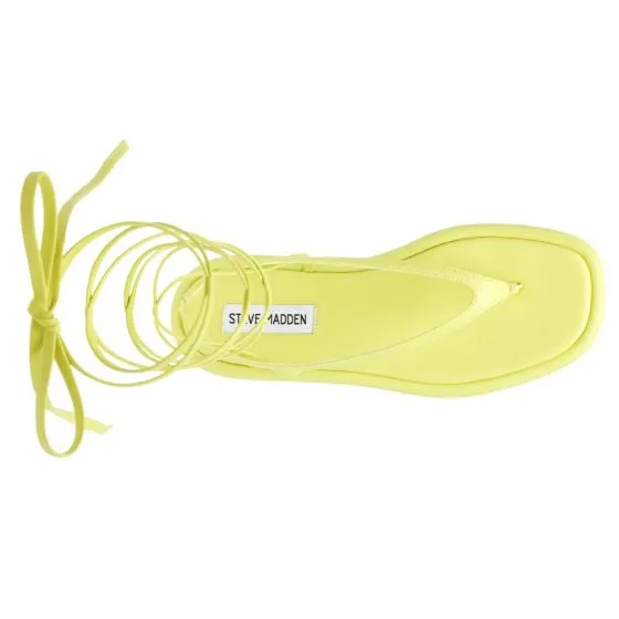 Steve Madden Womens Banzai Shock Yellow Sandals