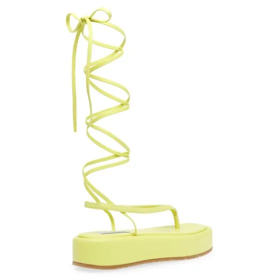 Steve Madden Womens Banzai Shock Yellow Sandals