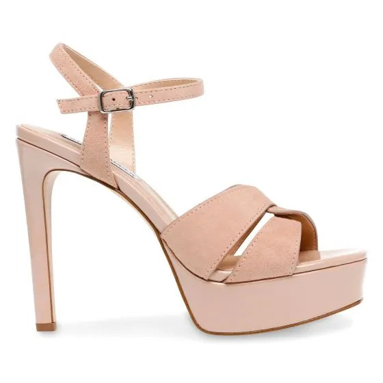 Steve Madden Womens Lavisher Blush Suede Sandals