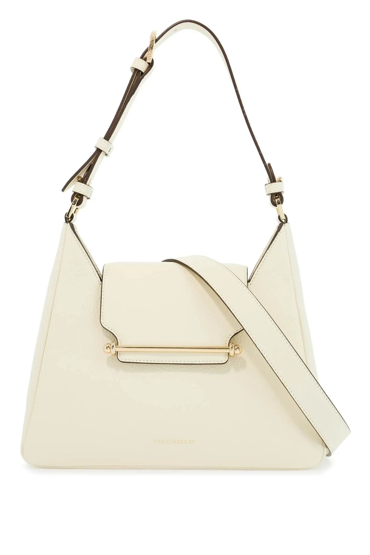 Strathberry Structured Vanilla Calfskin Crossbody Bag With Clean Lines