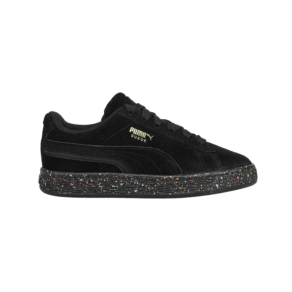 Suede Mono Speckle Lace Up Sneakers (Toddler-Little Kid)