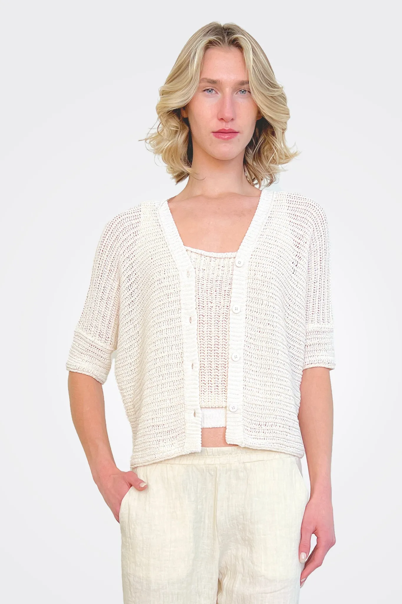 Sweater Knit Cardigan - Natural