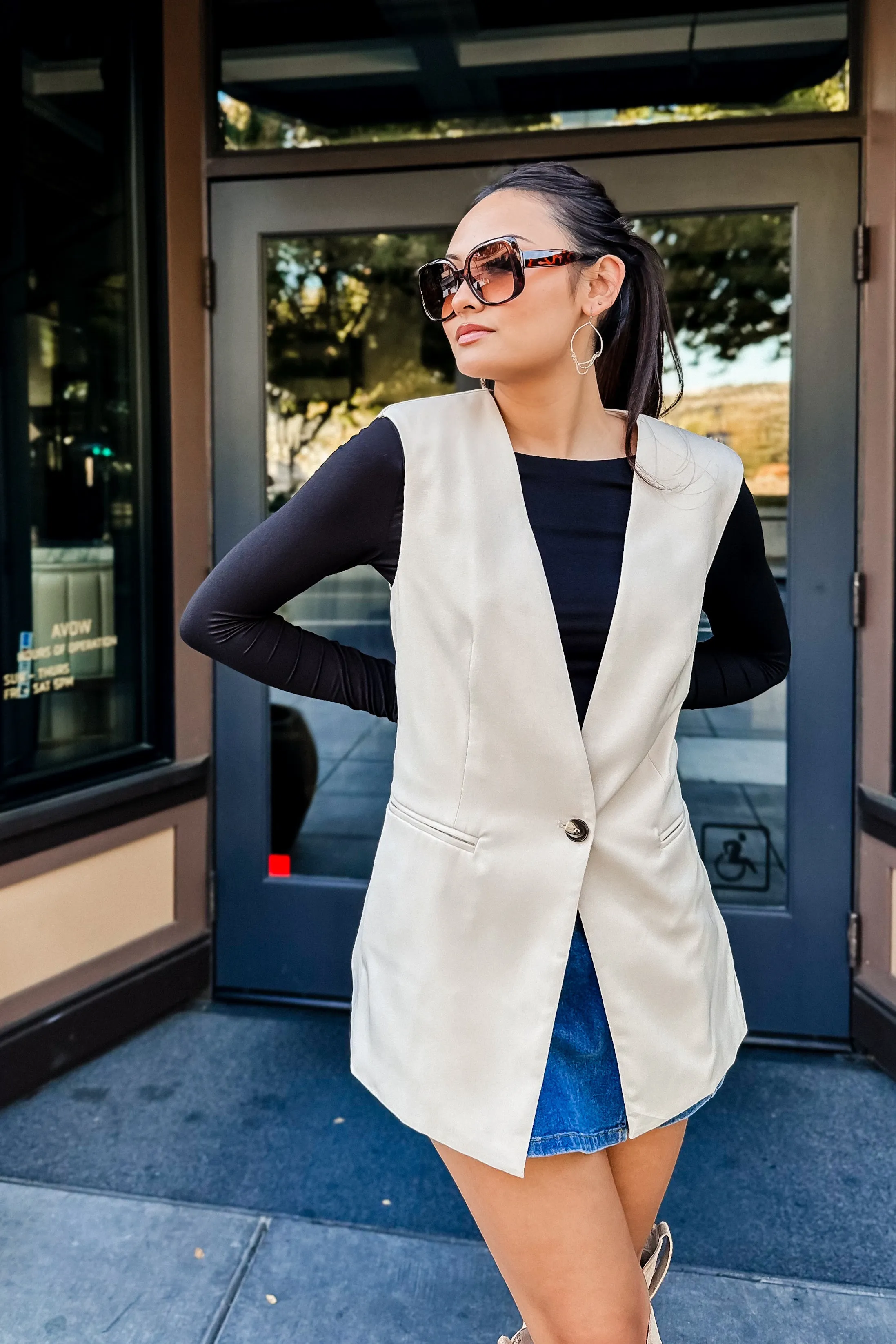 The Against the Grain Wheat Oversized Vest Top