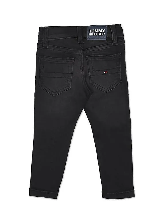 Tommy Hilfiger Kids Boys Black Scanton Slim Fit Washed Jeans