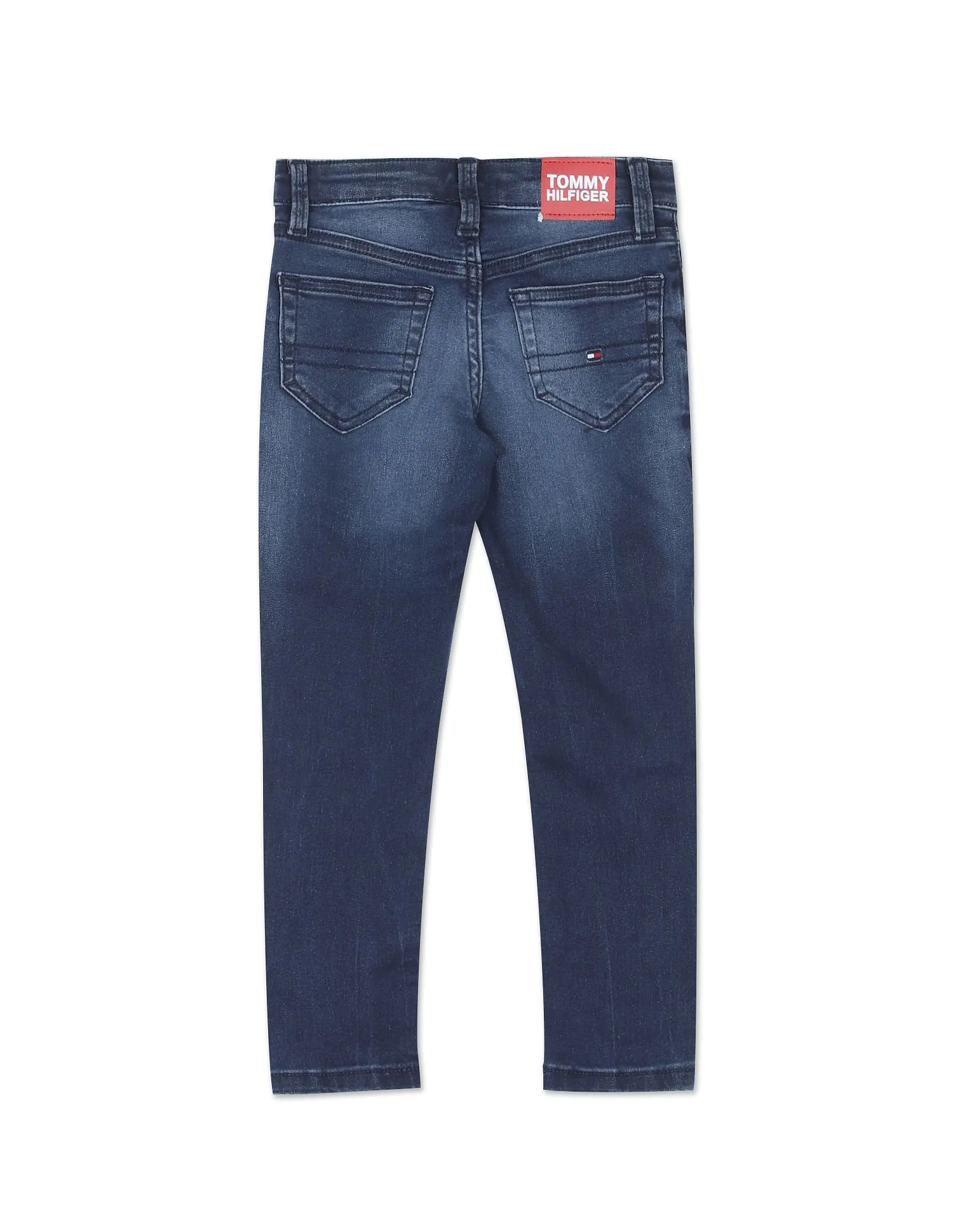 Tommy Hilfiger Kids Boys Blue Slim Fit Dark Wash Jeans