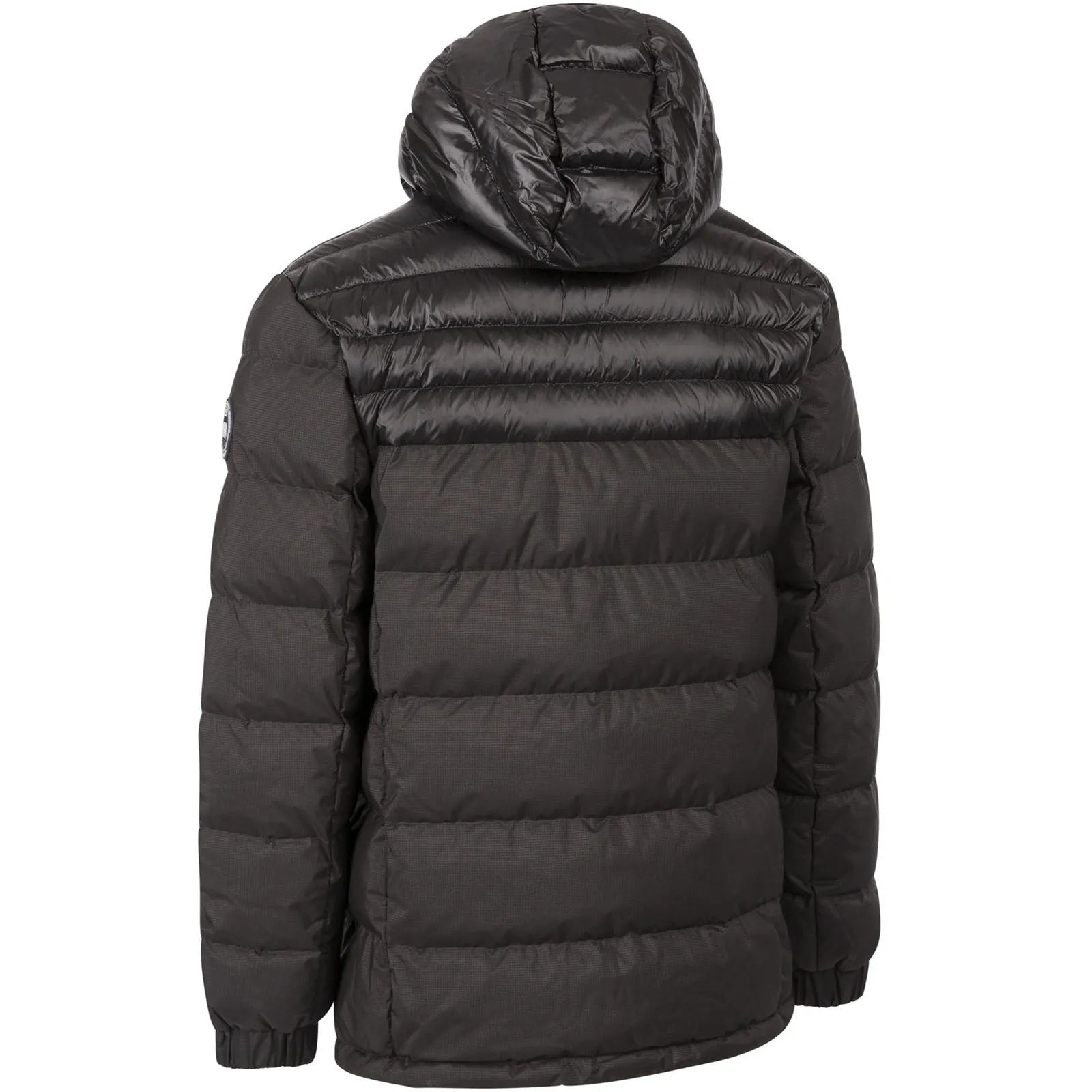 Trespass Mens Tacker Hooded Padded Down Jacket - Black