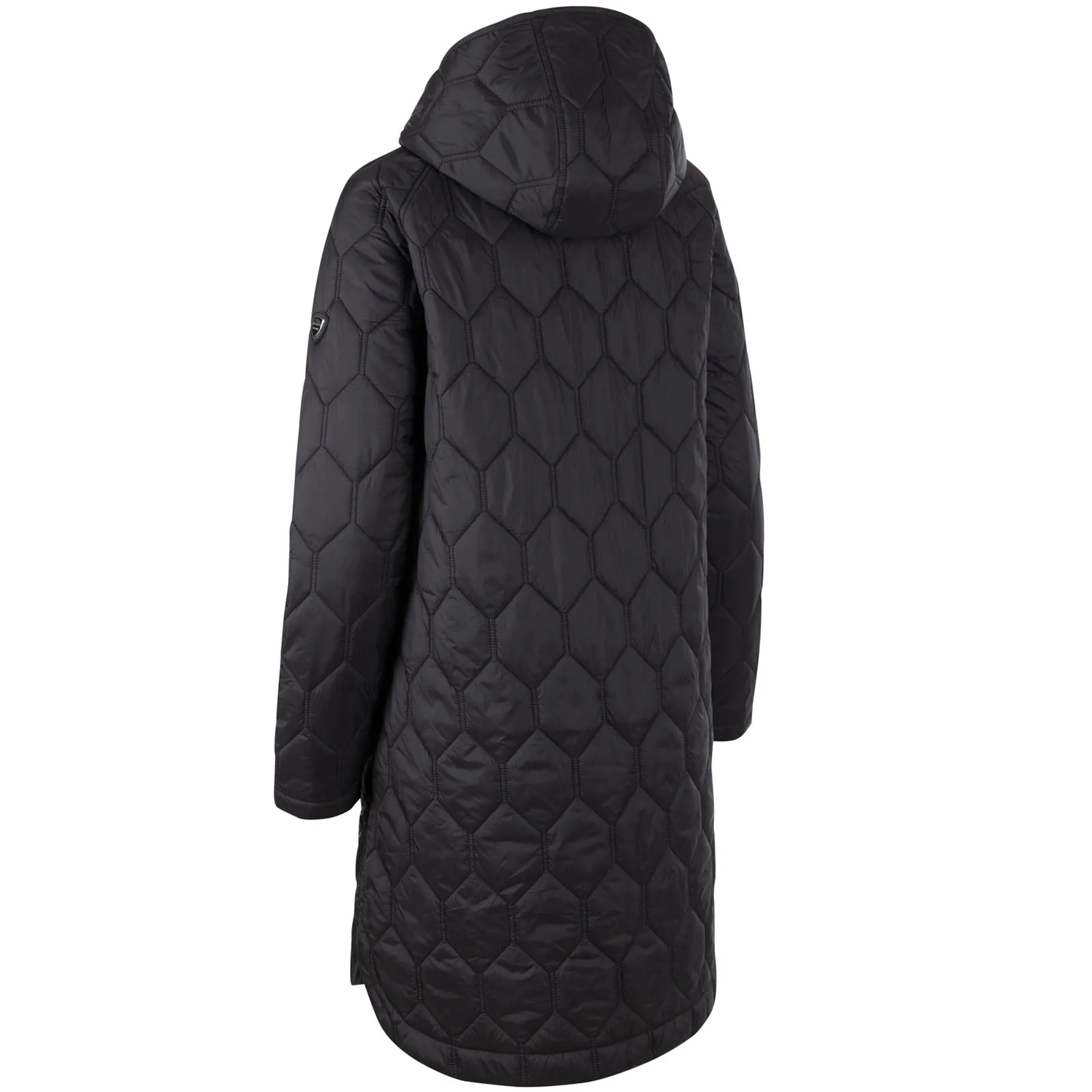 Trespass Womens Phase Hooded Longline Padded Jacket - Black