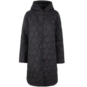 Trespass Womens Phase Hooded Longline Padded Jacket - Black