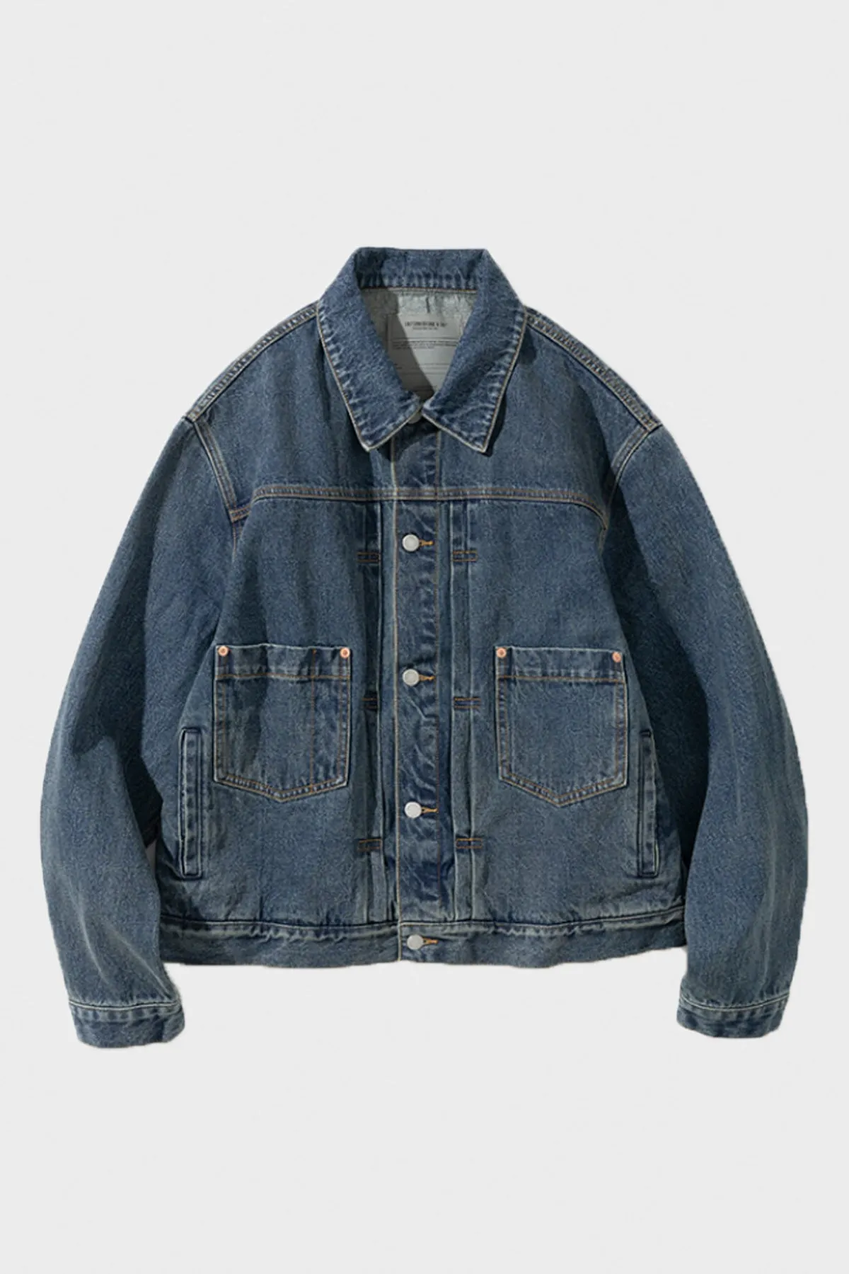 Type II Pin Tuck Trucker Denim Jacket - Indigo Washed