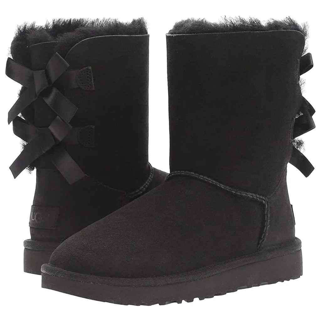 Ugg Australia Womens Boots Bailey Bow II Casual Pull-On Ankle Suede - UK 4