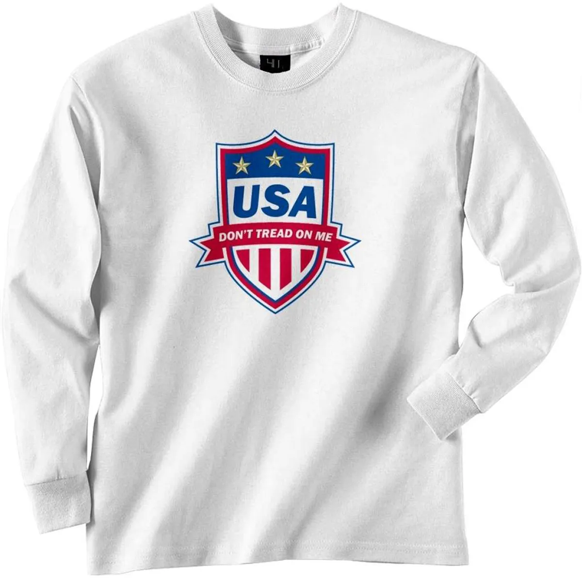 USA Don't Tread on Me Soccer Badge Printed Long Sleeve Tee