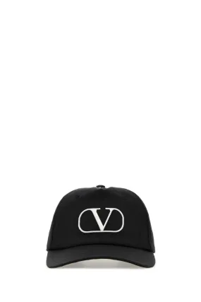 Valentino Garavani Black Polyester Blend Baseball Cap