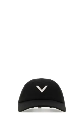 Valentino Garavani Black Stretch Cotton Baseball Cap