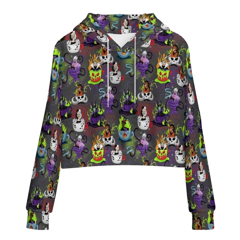 Villain Teacups Women's Cropped Hoodie