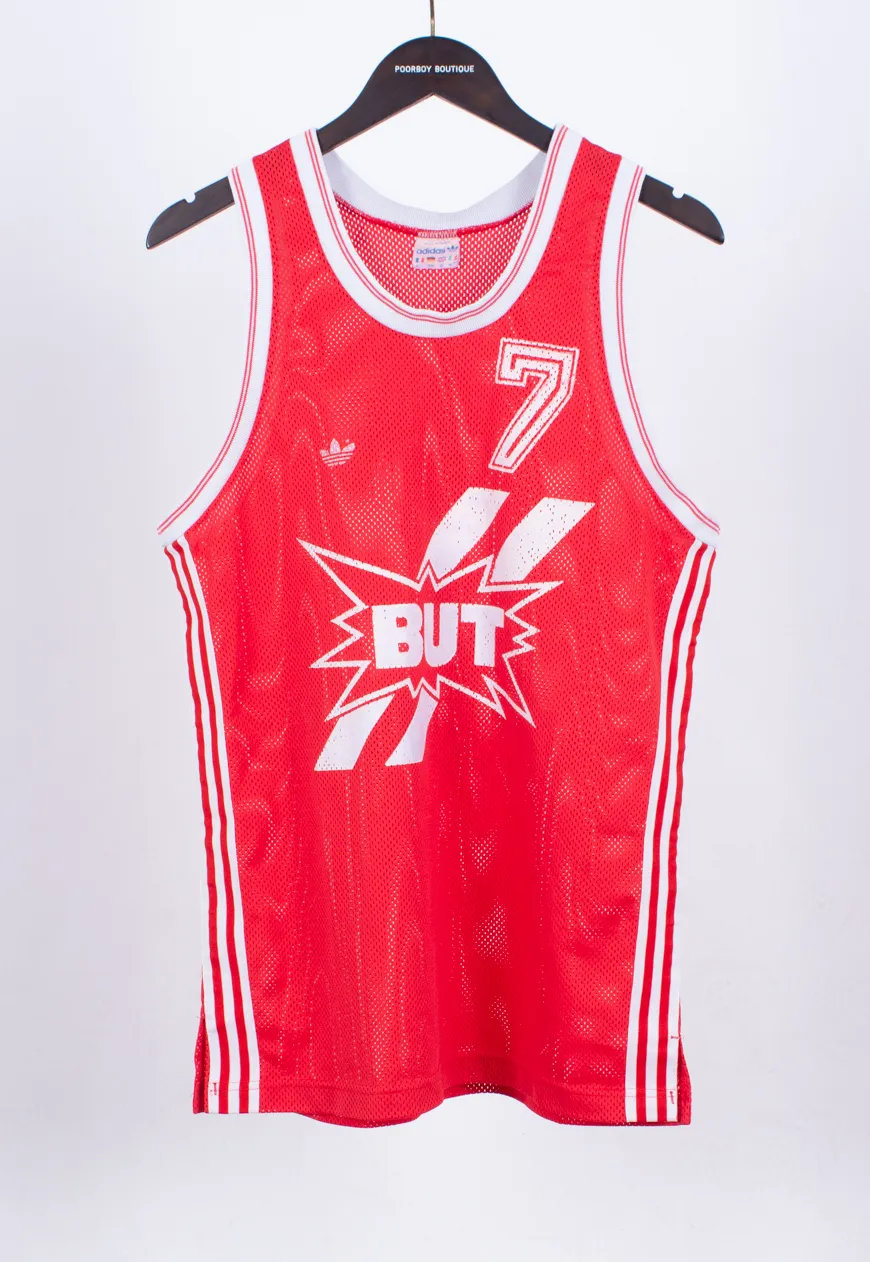 Vintage 90s Adidas Basketball Jersey Vest Red | Vintage Clothing Shop