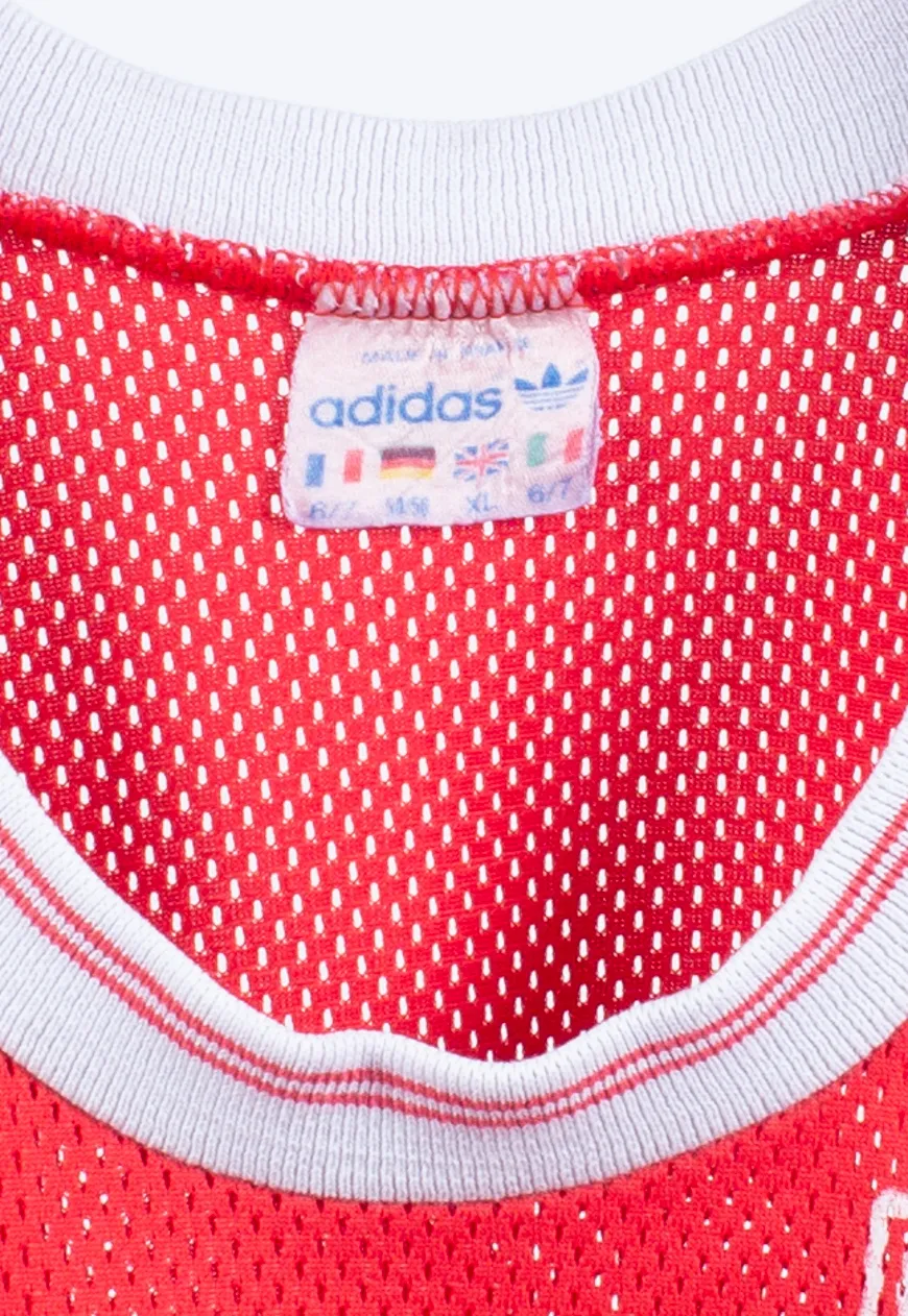 Vintage 90s Adidas Basketball Jersey Vest Red | Vintage Clothing Shop