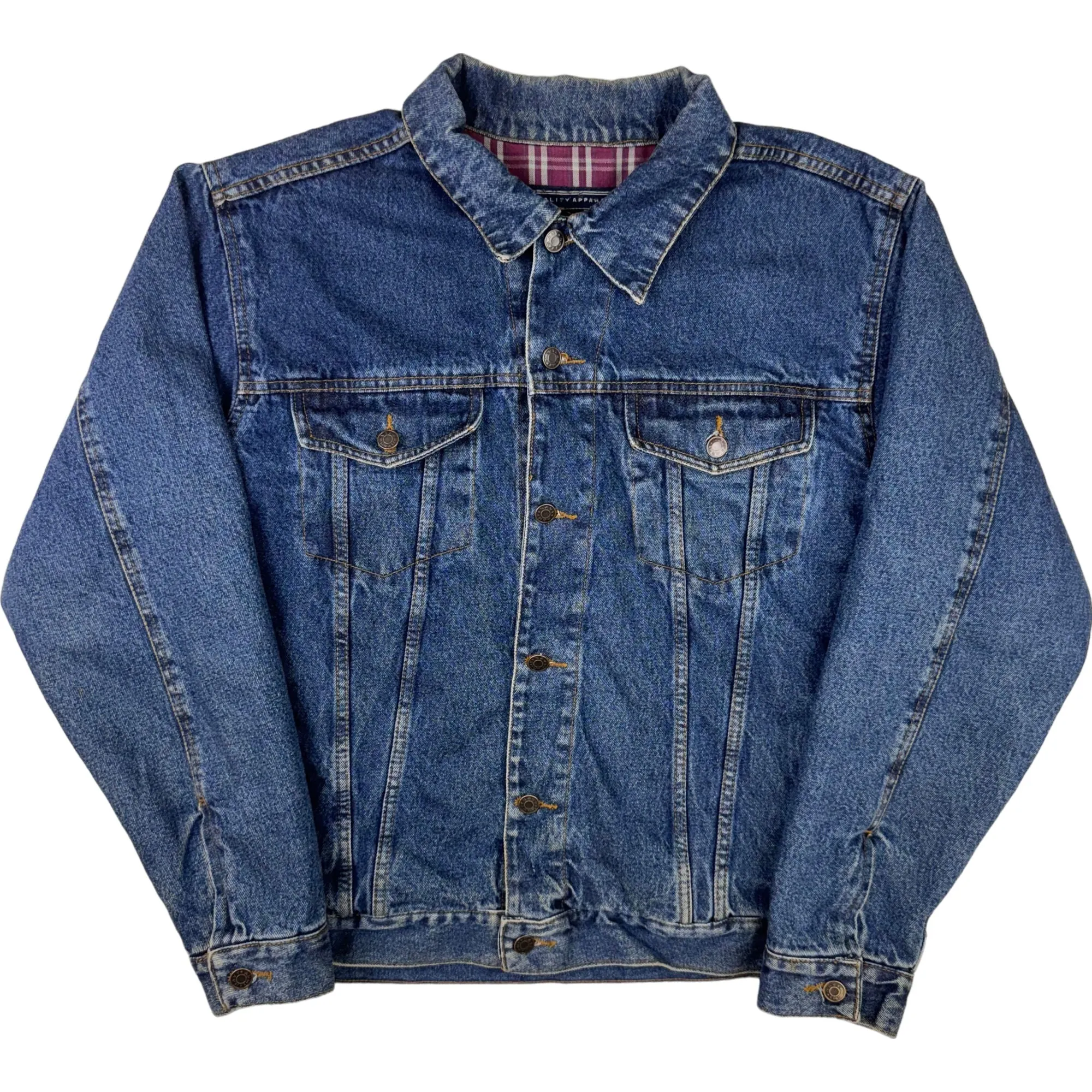 Vintage 90's Army Navy Flannel Lined Denim Jacket Blue